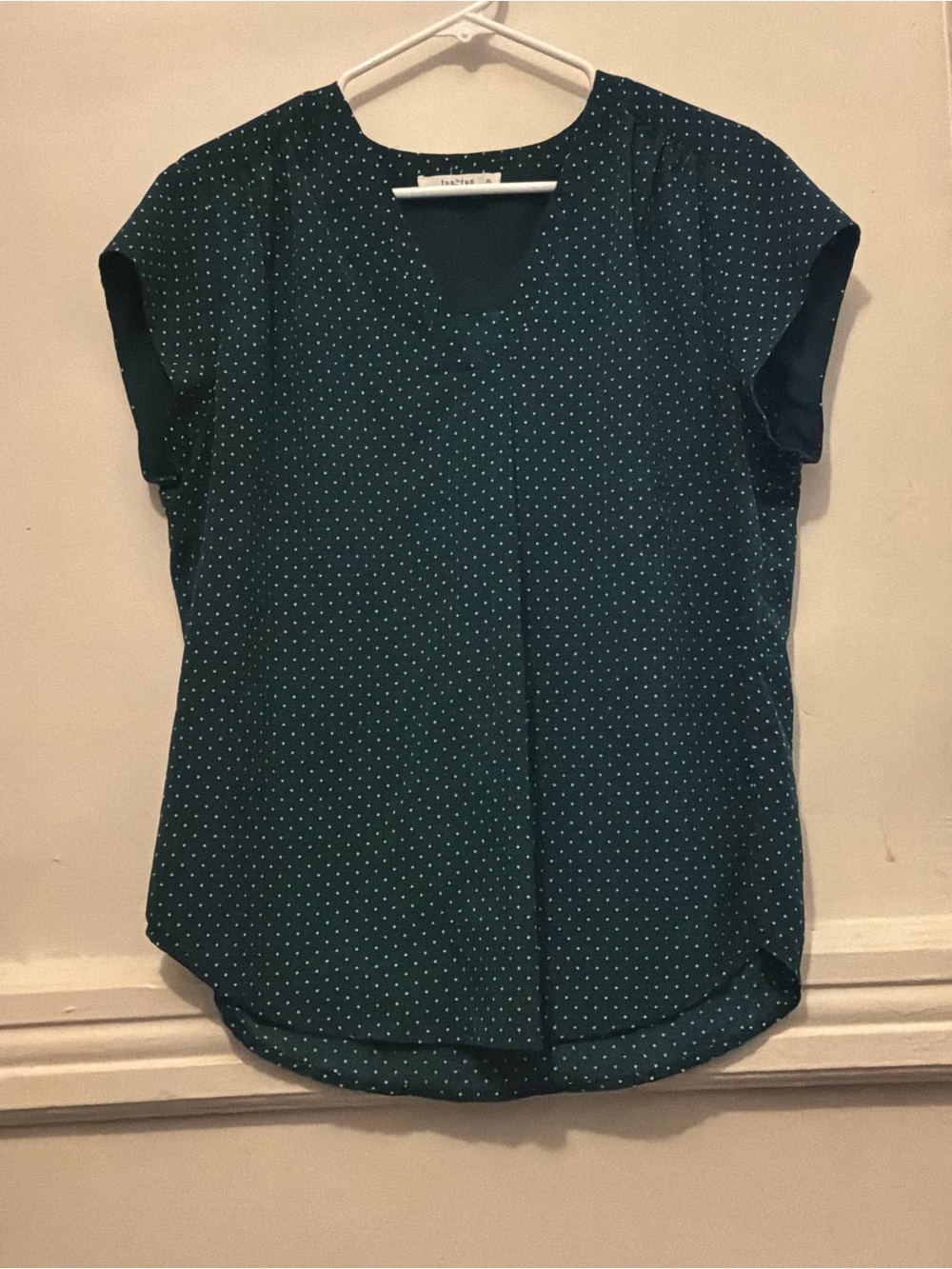 fun 2 fun Teal Polka Dot Short Sleeve Blouse